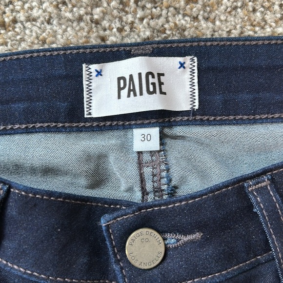 PAIGE Verdigo Crop Dark Blue Jeans, Size 30, Like New - Picture 3 of 5